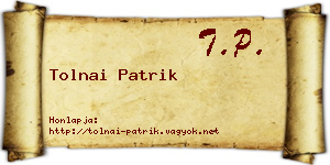 Tolnai Patrik névjegykártya